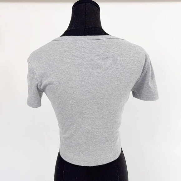 AMERICAN APPARELL SCOOP NECK CROP TOP T SHIRT - Picture 3 of 9